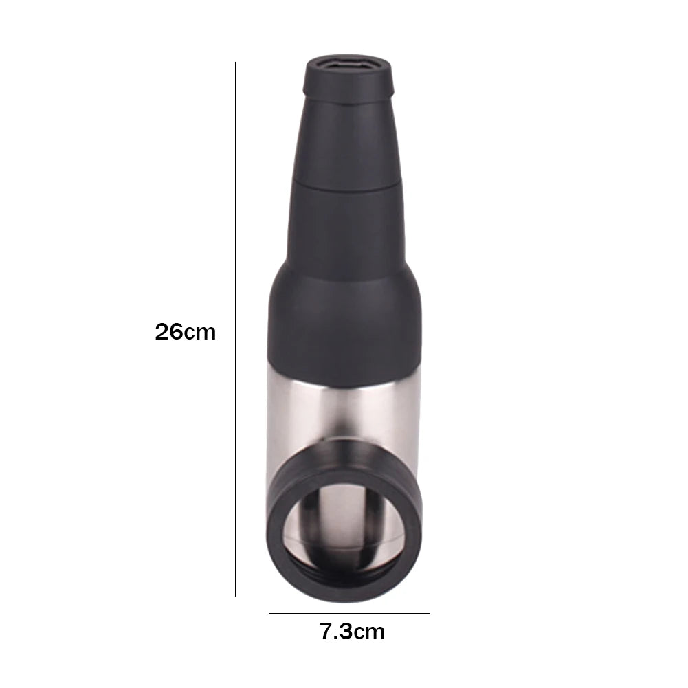 3 in 1 Stainless Steel Beer Drink Can Bottle Holder with Cola Opener Double Wall Vacuum Insulated Bottle for Beer Can Cooler Bar